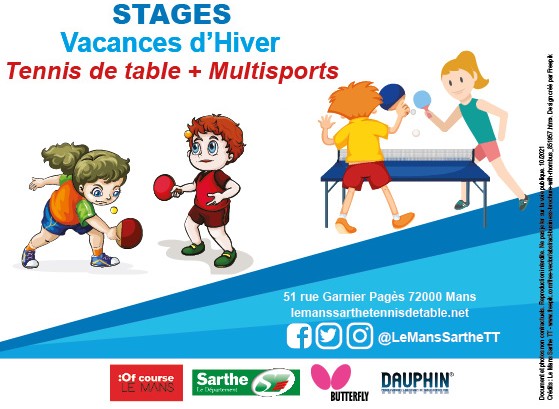 Stages vacances d’hiver – Tennis de table & Multisports