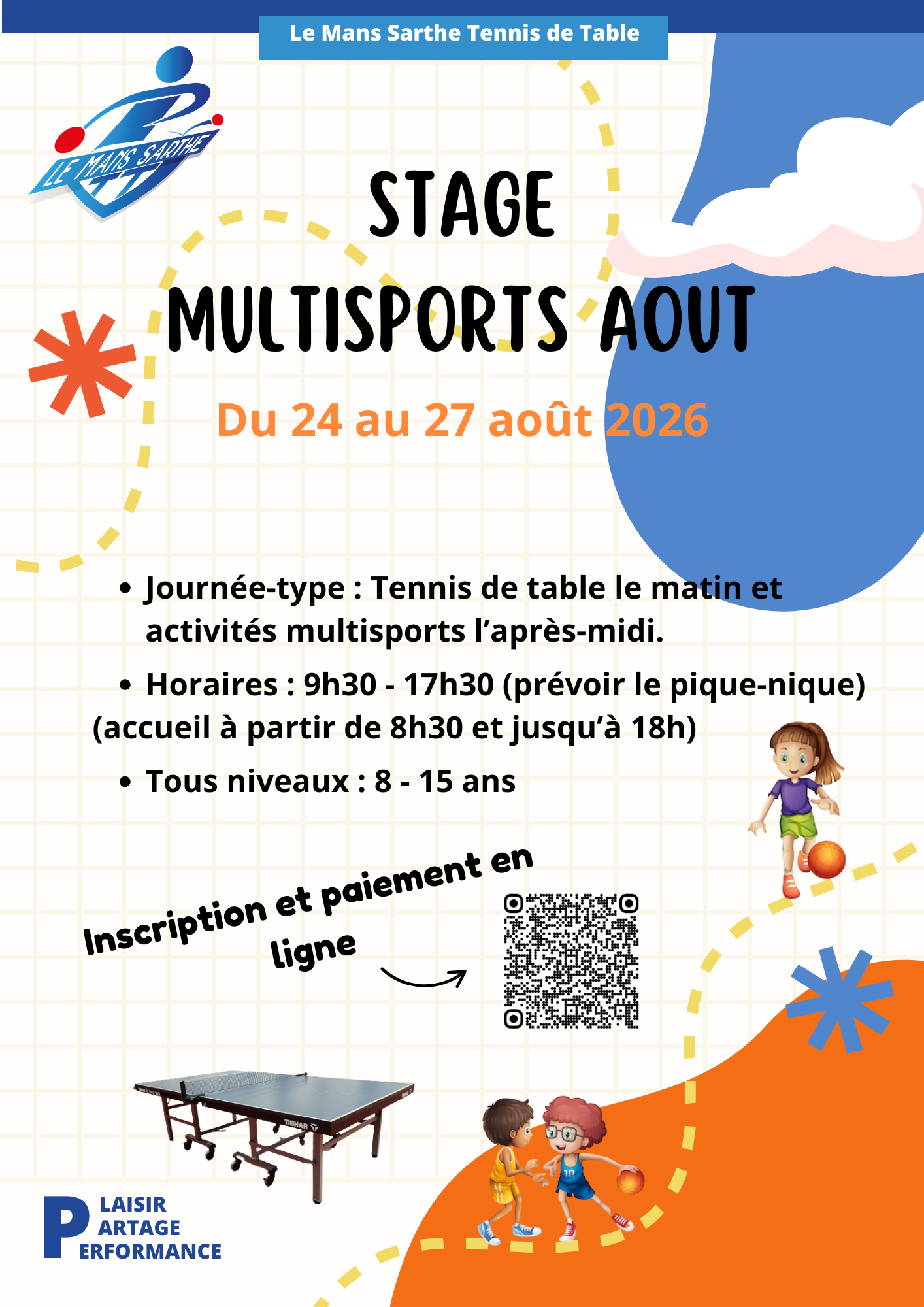 Affiche stage AOUT 2026 (Affichage agenda journalier (210 x 297 mm))